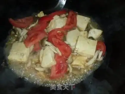 Make Crab mushroom tomato tofu step 7