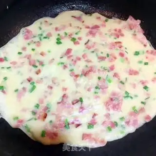 Make Bacon onion eggcake step 5