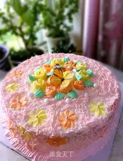 Make Butterflies birthday cake step 7
