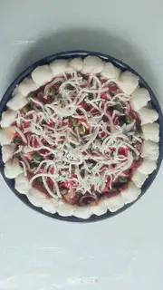 Make PIZZA ON THE SCRAWNY HAM ROLL step 6