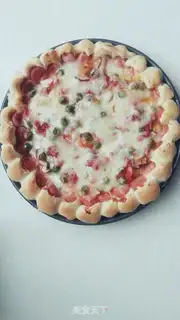 Make PIZZA ON THE SCRAWNY HAM ROLL step 7