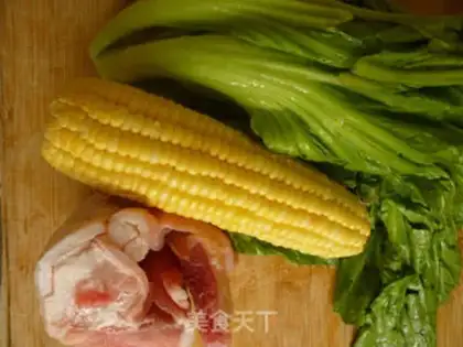 Make Mustard corn pork soup step 0