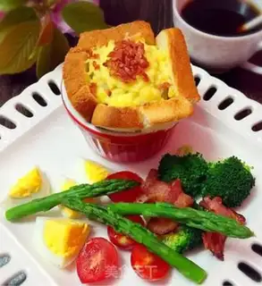 Make Bacon mashed toast step 6
