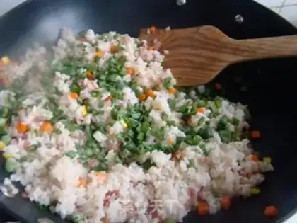 Make Soy sauce bacon fried rice step 8