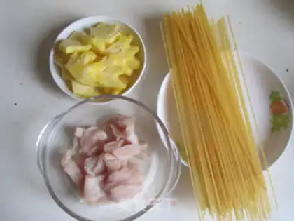 Make Pineapple chicken fried pasta step 0