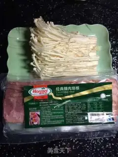 Make Bacon pins and mushrooms step 0