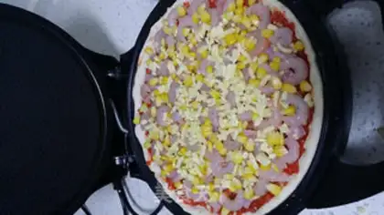 Make Shrimp bacon pizza step 16