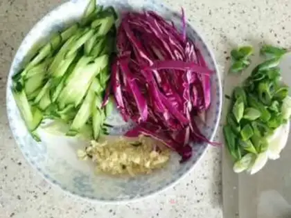 Make Six-coloured vegetables with waffles step 2