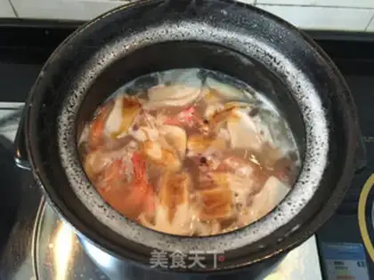 Make Porridge of chicken soup, twig, twig, shrimp step 14