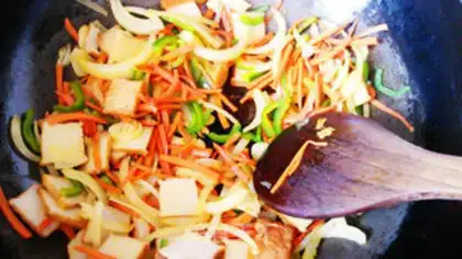 Make Hot fried rice cake step 5