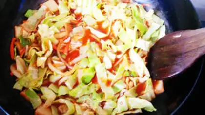Make Hot fried rice cake step 8
