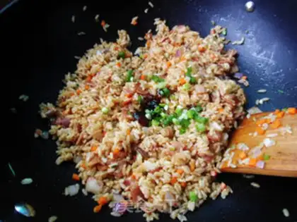 Make Soy bacon fried rice step 7