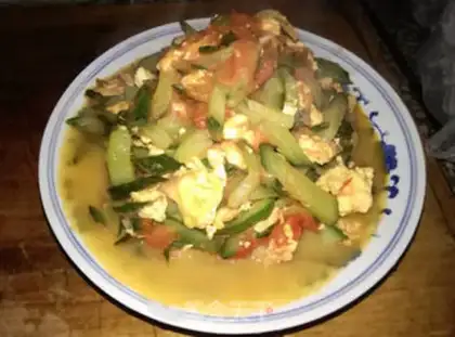 Make Tomato egg cucumber step 10