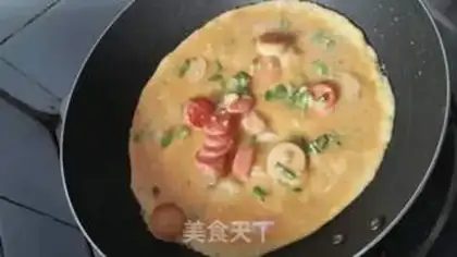 Make Ham egg cake step 4