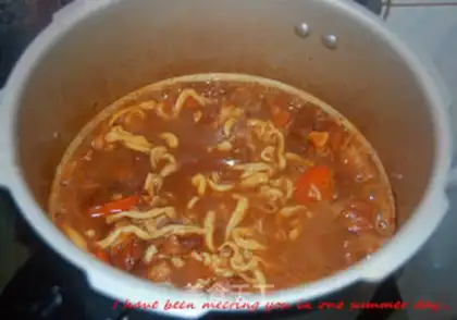 Make Red lamb noodles step 8