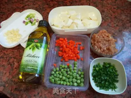 Make Peas, meat, tofu step 0