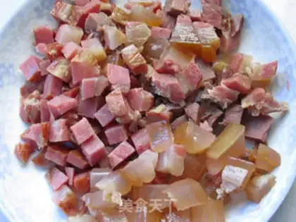 Make Peach pea rice step 1