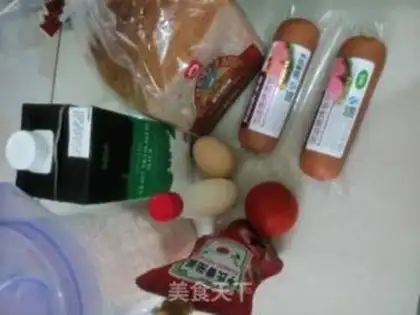 Make A ham sausage sandwich step 0