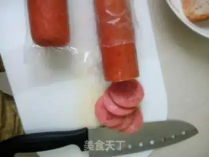 Make A ham sausage sandwich step 1