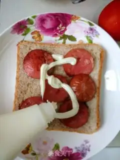 Make A ham sausage sandwich step 3