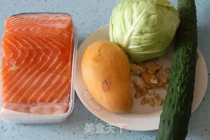 Make Mustard salmon mango salad step 0