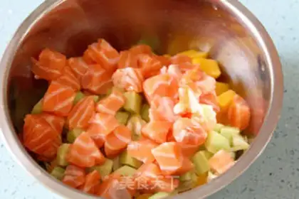 Make Mustard salmon mango salad step 5