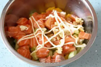 Make Mustard salmon mango salad step 8