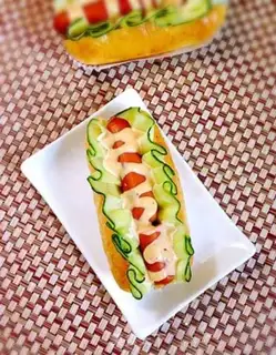 Make cucumber hot dog bread step 15