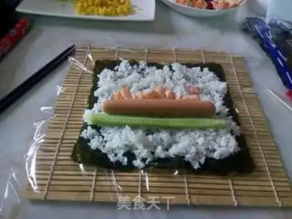 Make Homemade sushi rolls step 7