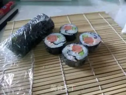 Make Homemade sushi rolls step 11