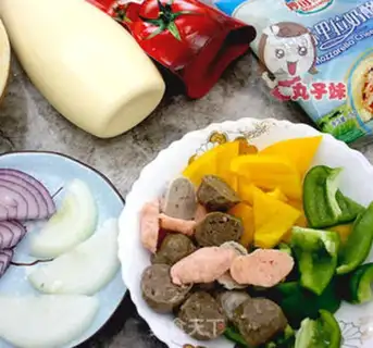 Make Beefball pizza step 1