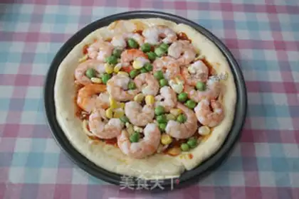 Make A thick shrimp bacon pizza step 14