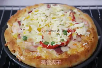 Make A thick shrimp bacon pizza step 16
