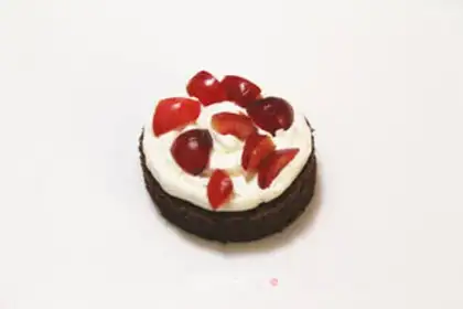 Make Chocolate cherry cake step 16