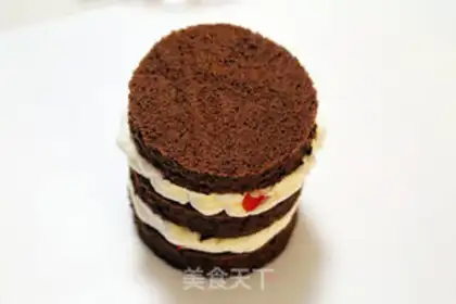 Make Chocolate cherry cake step 17