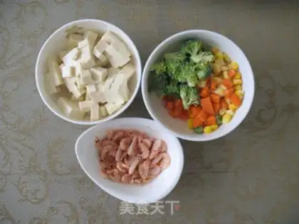 Make Five-colour Antarctic krill tofu step 1