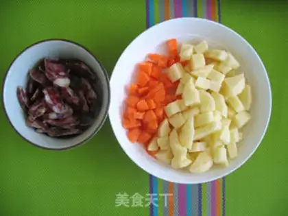 Make Sausage rice step 1