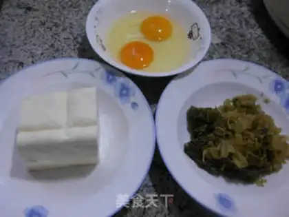 Make Snowball eggs fried old tofu step 0