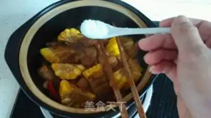 Make Red meat, sweet corn step 7