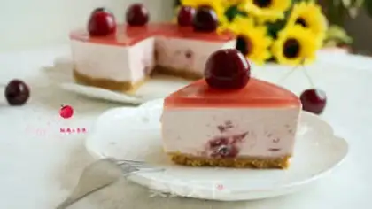 Make No cherry sauce cheesecake step 22