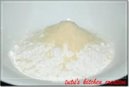 Make Potato bacon sesame cake step 1