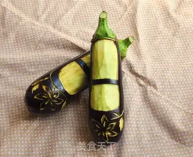 Make Sculpting eggplant embroidery shoes step 3