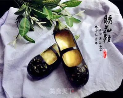 Make Sculpting eggplant embroidery shoes step 4