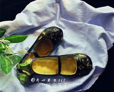 Make Sculpting eggplant embroidery shoes step 5
