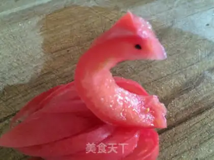 Make Tomato swans step 10