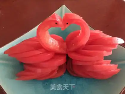 Make Tomato swans step 11