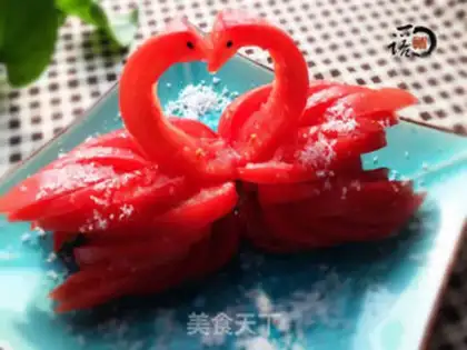 Make Tomato swans step 13
