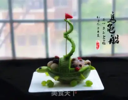 Make The fruit plate of the Cucumber Tortoise step 7