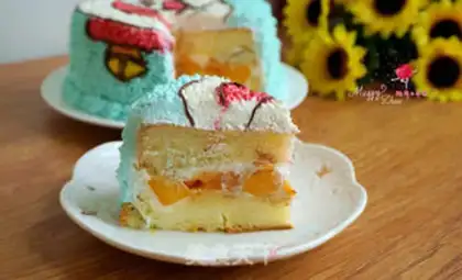 Make DORAEMON CREAM CAKE step 23