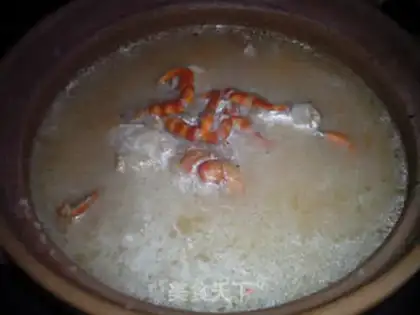 Make Tiger crab congee step 3